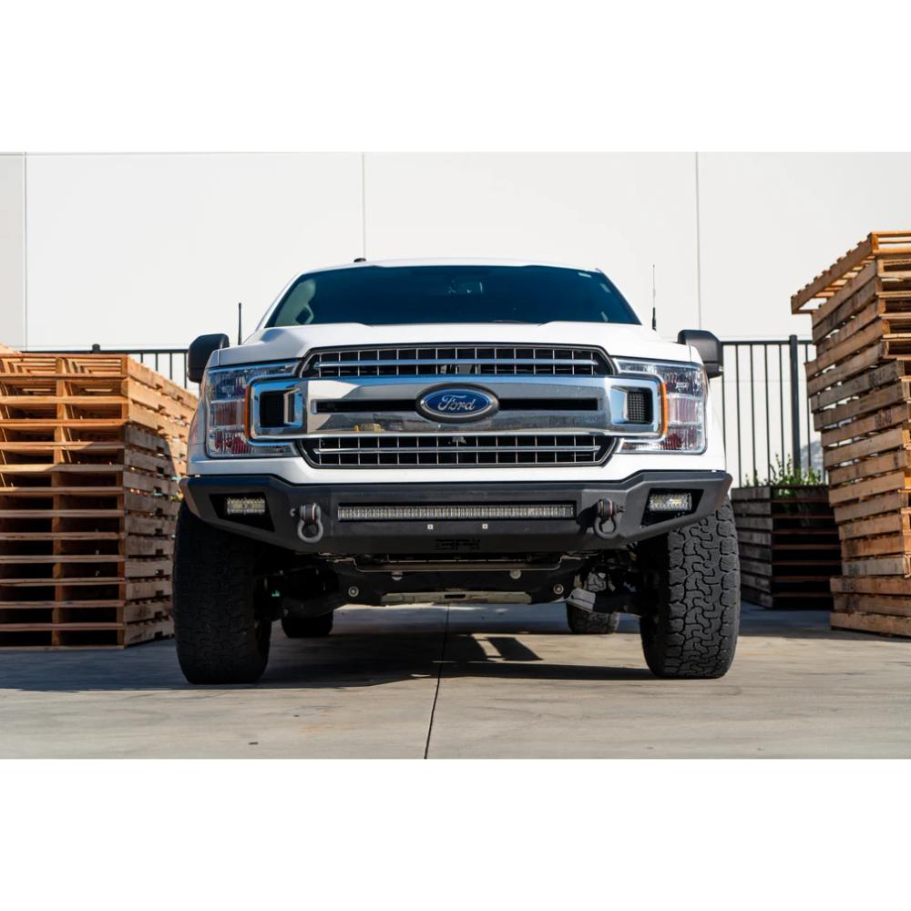 Body Armor 4x4 18-20 Ford F-150 (Excl. Raptor) Ambush Front Bumper - Non-Winch with welded D-ring mounts and two-stage black texture finish