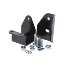 Load image into Gallery viewer, A pair of black ARB Old Man Emu Sway Bar Extension Brackets FK18 and bolts on a white background, used for suspension.