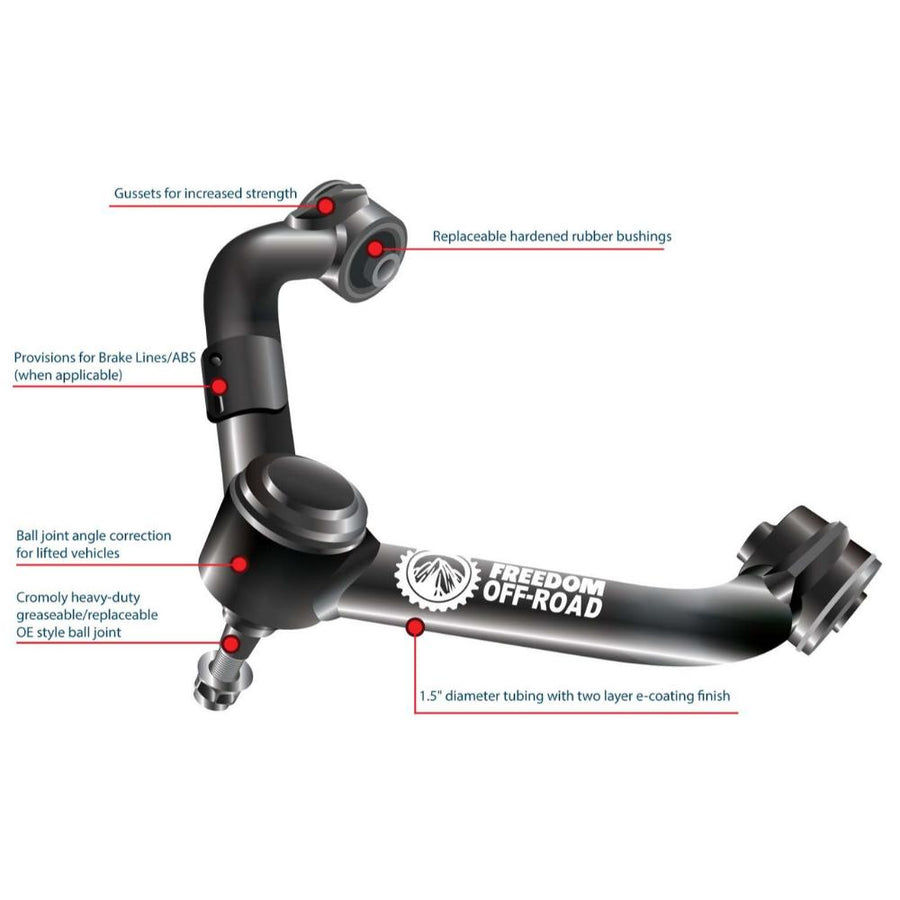 Freedom Off-Road Front Upper Control Arms FO-T711FU for Lexus LX600 (22-ON), LandCruiser (23-ON) with 1.5" tubing and gussets for lifted suspension