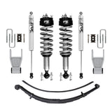 FOX 2.0 Performance 0-2 inch Lift Kit for F-150 4WD (14-20) with high-performance coilovers, shocks, leaf springs, and hardware components