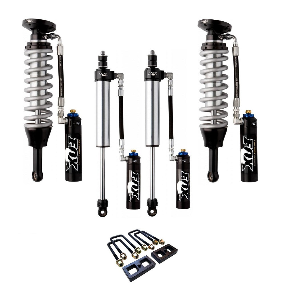 FOX 2.5 Factory Race 2-3" Lift Kit for Tundra (07-21) with remote reservoir coilover shocks and heavy-duty hardware