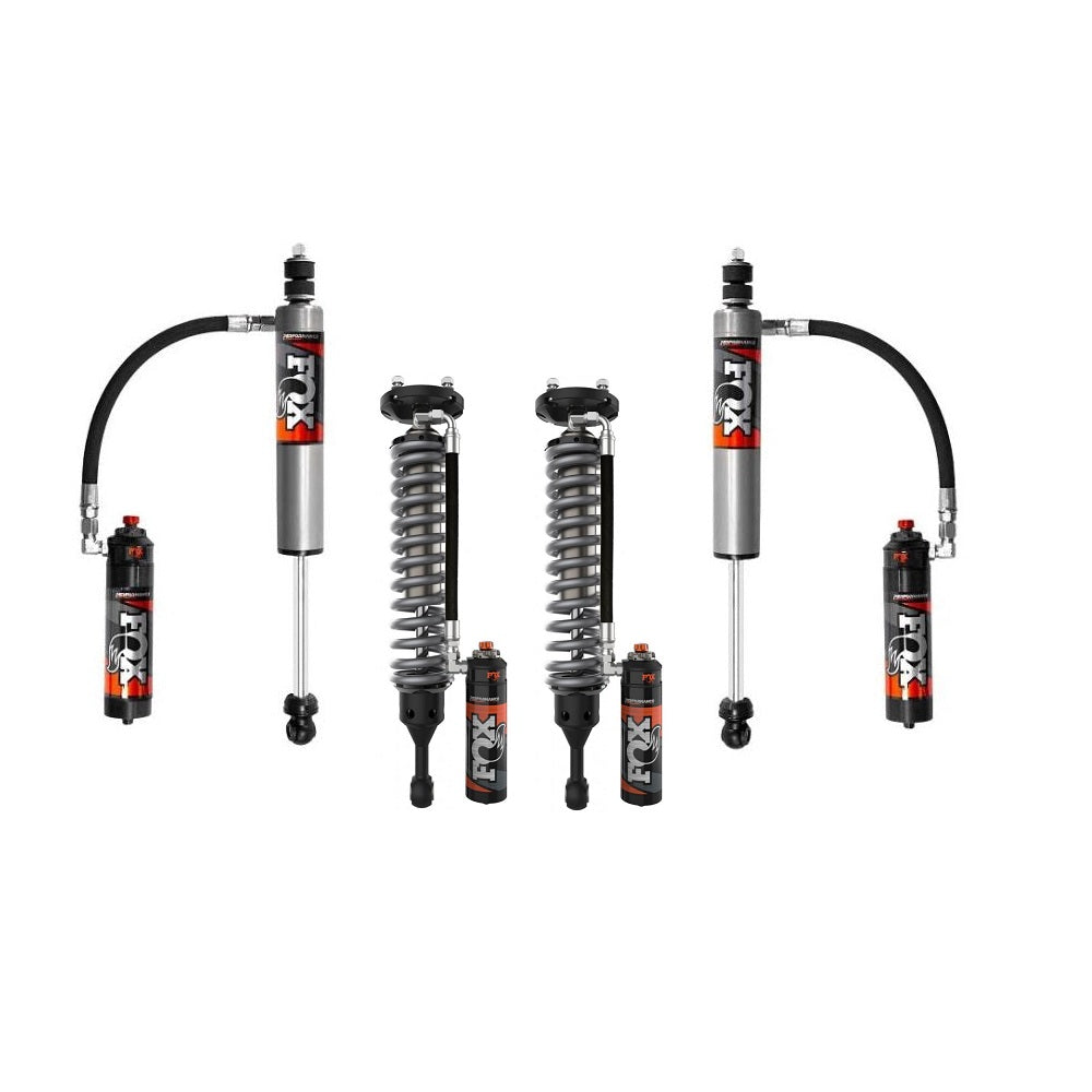 FOX 2.5 Performance 2-3" Lift Kit for Tundra (07-21) with heavy-duty coilover shocks and remote reservoirs by Fox