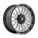 Fuel 1PC D798 Arc - 20X9 01mm - Silver Brushed Face With Milled Black Lip off-road wheel with aggressive multi-spoke design