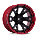 Fuel 1PC Fc402 Catalyst - 20X9 01mm wheel in matte black with candy red lip, multi-spoke design for off-road use