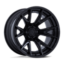 Fuel 1PC Fc402 Catalyst - 20X9 01mm wheel in matte black with gloss black lip, multi-spoke off-road design