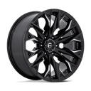 Fuel 1PC D803 Flame - 20X9 1mm - Gloss Black Milled wheel with aggressive multi-spoke design for off-road trucks