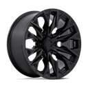 Fuel 1PC D804 Flame - 20X9 1mm - Blackout matte black alloy wheel with aggressive multi-spoke design for off-road vehicles