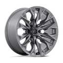 Fuel 1PC D806 Flame - 20X9 1mm - Platinum wheel with aggressive multi-spoke design for off-road trucks and SUVs.