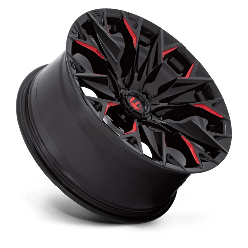 Fuel 1PC D823 Flame - 20X9 1mm - Gloss Black Milled With Candy Red