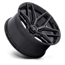 Fuel 1PC Flux - 18X9 1mm - Blackout wheel with multi-spoke design and matte black finish for off-road vehicles