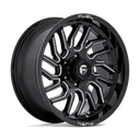 Fuel 1PC D807 Hurricane - 20X9 1mm Gloss Black Milled wheel with aggressive multi-spoke design for off-road vehicles