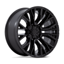 Fuel 1PC D847 Rebar - 20X9 1mm - Blackout wheel in matte black finish with aggressive multi-spoke design.