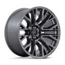 Fuel 1PC D848 Rebar - 17X9 -12mm - Matte Gunmetal wheel, multi-spoke design, rugged off-road style, 6-lug pattern