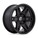 Fuel 1PC D836 Slayer - 20X9 1mm Matte Black wheel with aggressive six-spoke design for Off-Road 4x4 trucks