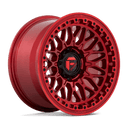Fuel 1PC D758 Trigger - 17X9 -12mm - Candy Red 6-lug off-road wheel with multi-spoke design and beadlock-style rim ring