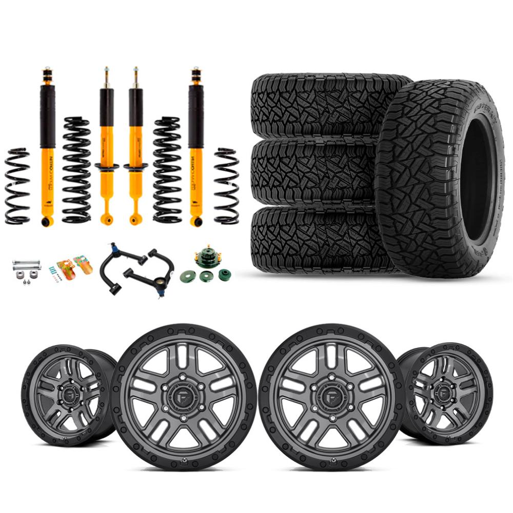 OME 2.5" Lift Kit + 17" Fuel Wheels & Tires Package for Lexus GX460 (10-23) heavy-duty suspension and all-terrain tires by old man emu