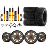 OME 3" Lift Kit + 17" Fuel Wheels & Tires Package for Lexus GX460 (10-23) by old man emu with off-road suspension and all-terrain tires