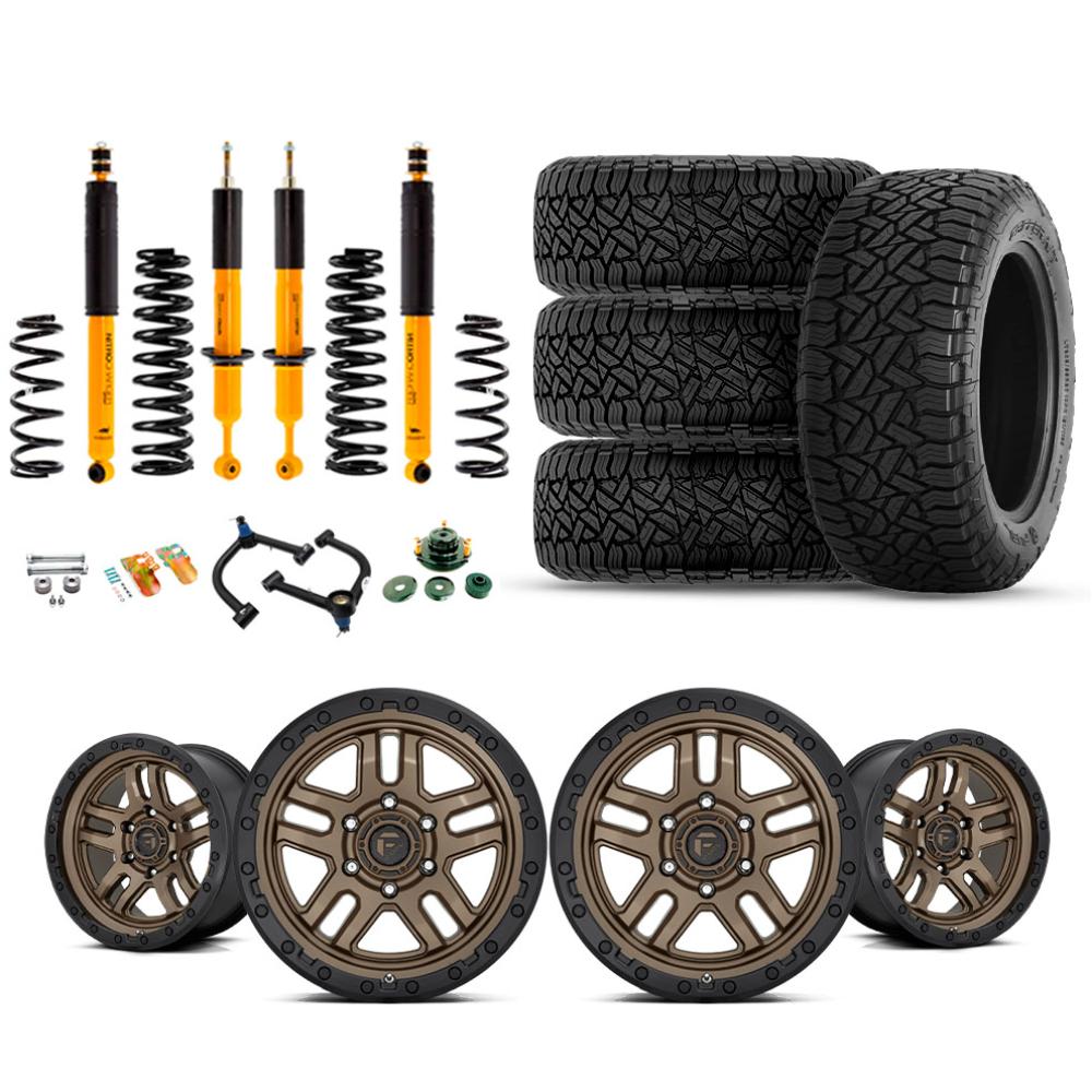 OME 2.5" Lift Kit + 17" Fuel Wheels & Tires Package for Lexus GX470 (03-09) with Old Man Emu heavy-duty suspension and off-road tires