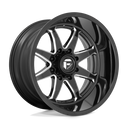 Fuel 1PC D749 Hammer - 20X9 01mm - Gloss Black Milled wheel with multi-spoke design for off-road truck applications