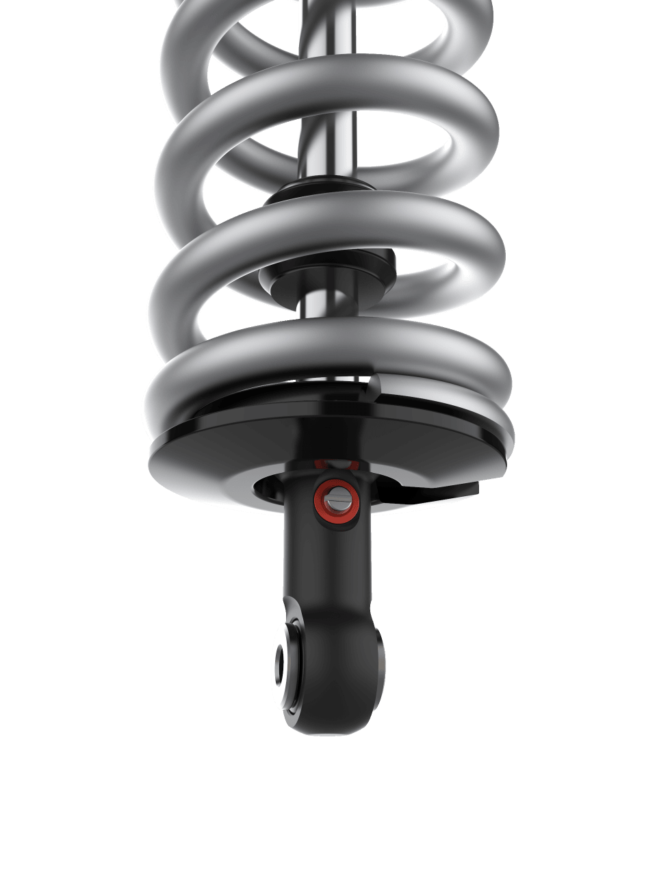 Fox Factory Race Series 2.5 Internal Bypass Shock (Pair) - Adjustable - 885-08-500 close-up of heavy-duty coil spring and suspension eyelet for 2020 Honda Talon