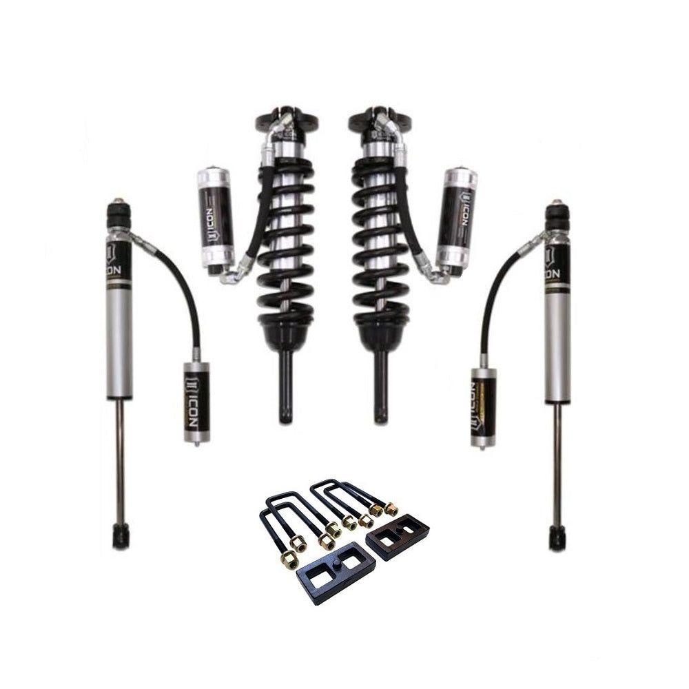 ICON Vehicle Dynamics ICON 2.5 Coilovers w/ Resi 0-3.5 inch Lift Kit for Tacoma (05-15) high-performance adjustable suspension with remote reservoirs