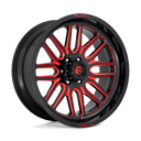 Fuel 1PC D663 Ignite - 20X9 01mm gloss black wheel with red tinted clear accents for off-road 6-lug trucks