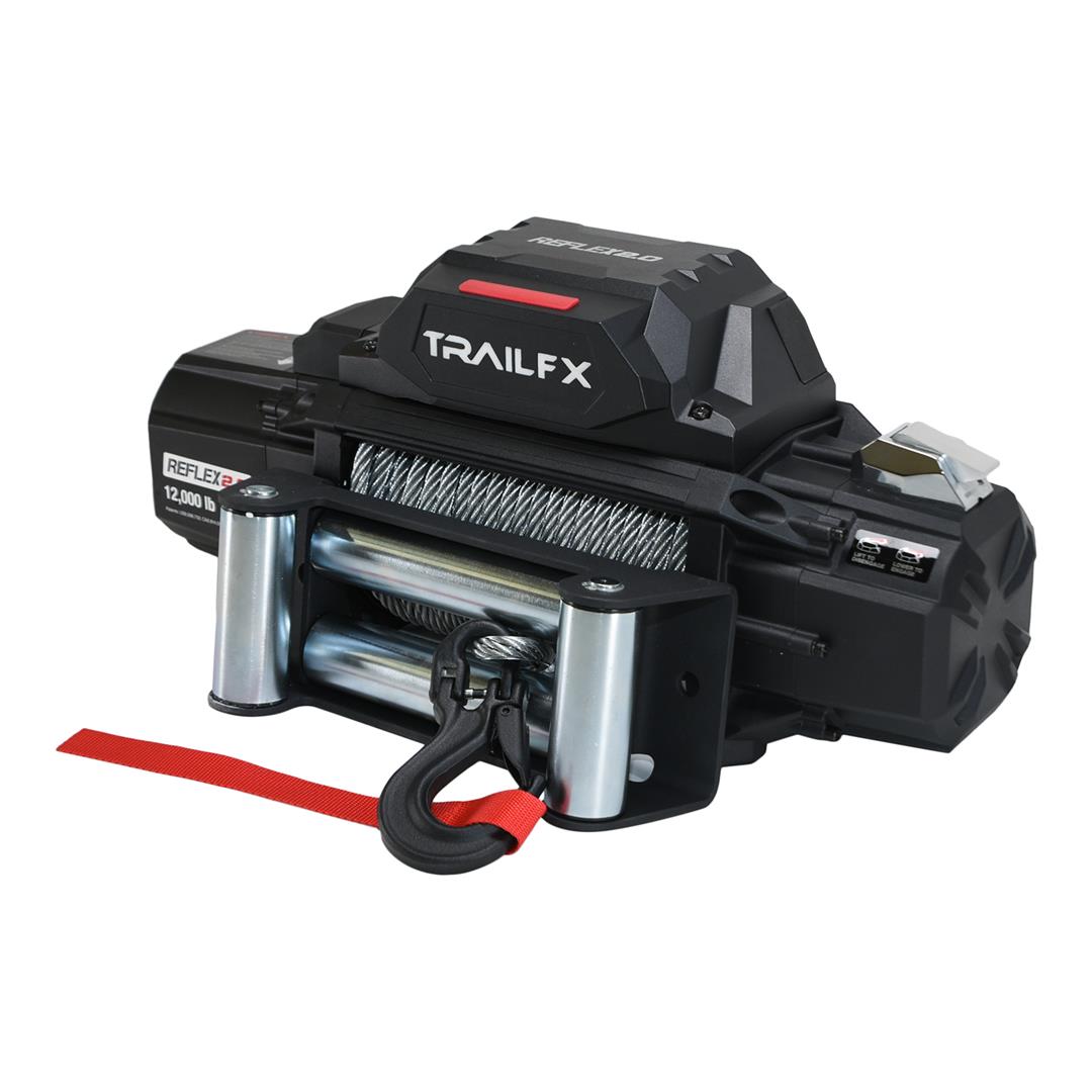 TrailFX Reflex 2.0 Steel Rope Winch WR212B heavy-duty 12,000 lb capacity with wired and wireless remote controls