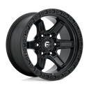 Fuel 1PC D697 Kicker - 17X9 01mm - Matte Black, 6-lug wheel with deep lip and rugged beadlock-style design