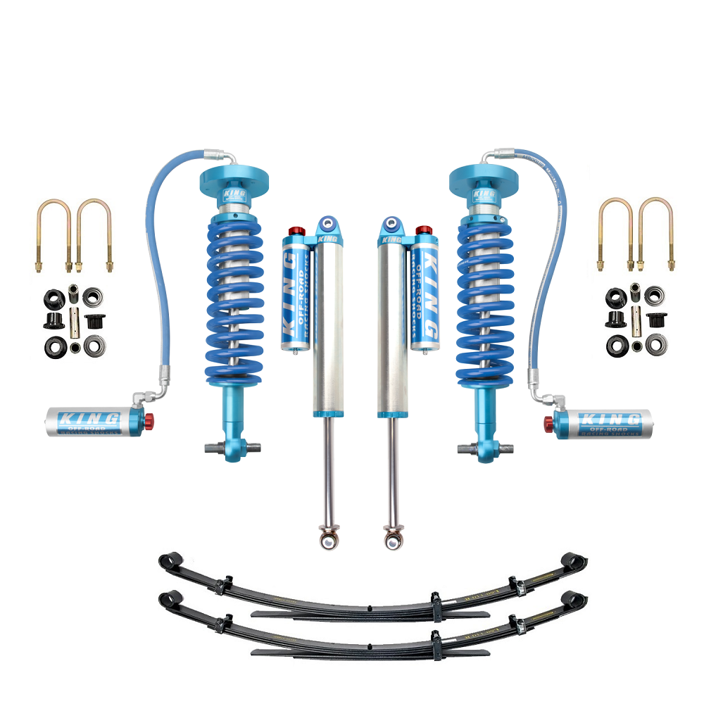 King Shocks KING 2-3 inch Lift Kit for F-150 (15-ON) with remote reservoir coilover shocks and leaf springs kit