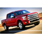 King Shocks KING 2-3 inch Leveling Kit for F-150 (15-ON) installed on red 2015+ Ford F-150 with lifted suspension components