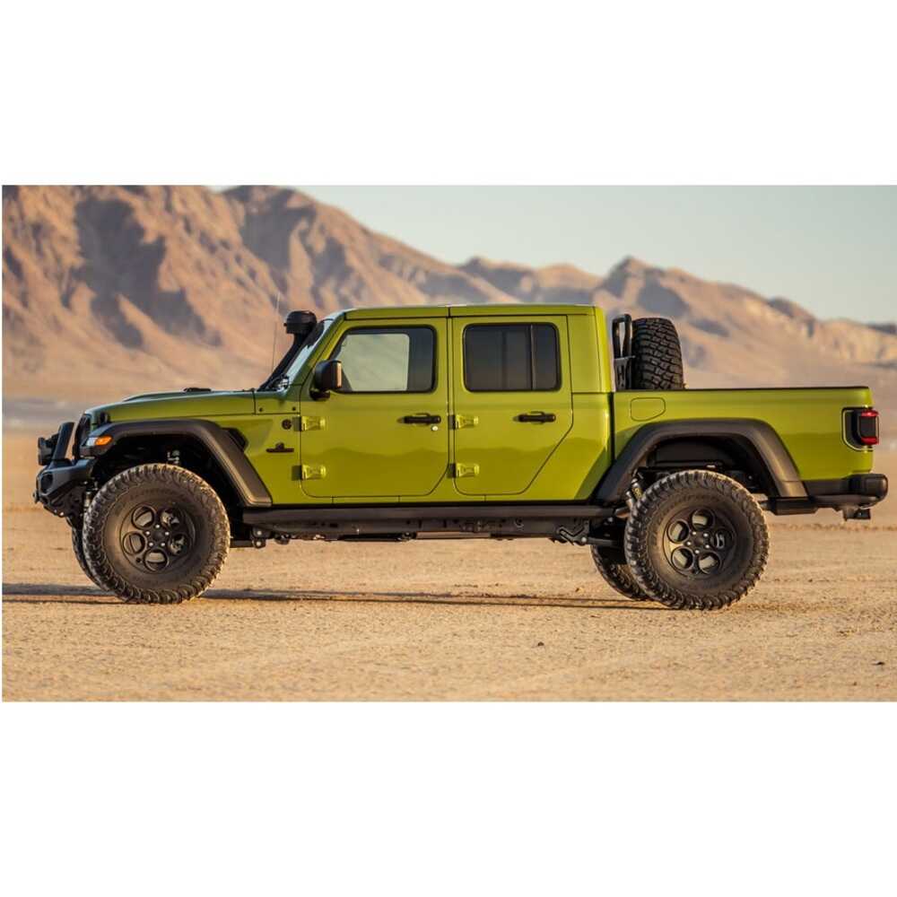 KING 1.5 - 2 inch Leveling Kit for Gladiator JT (20-ON) by King Shocks installed on lime green 2020 Jeep Gladiator outdoors