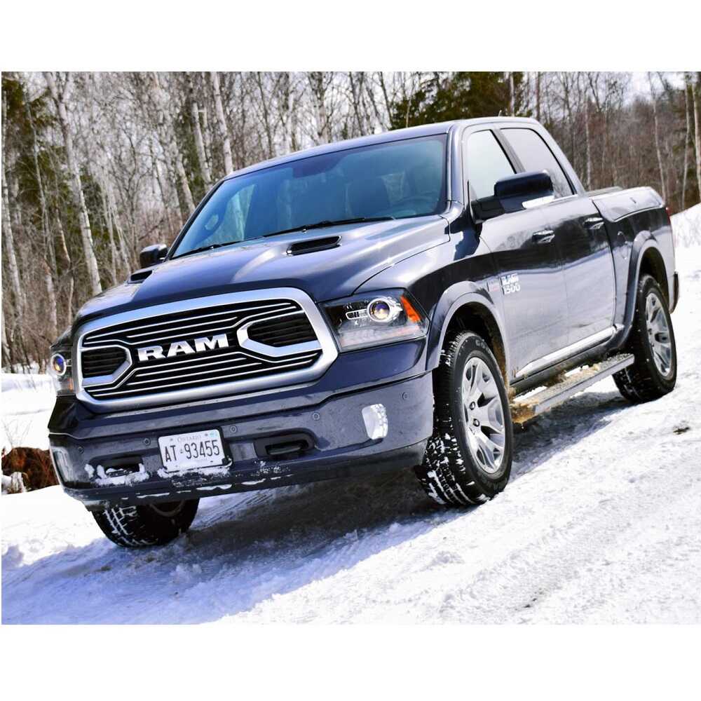 King Shocks KING 1.5 - 2 inch Leveling Kit for RAM 1500 (09-18) on dark gray 2015 Dodge RAM 1500 in snowy terrain