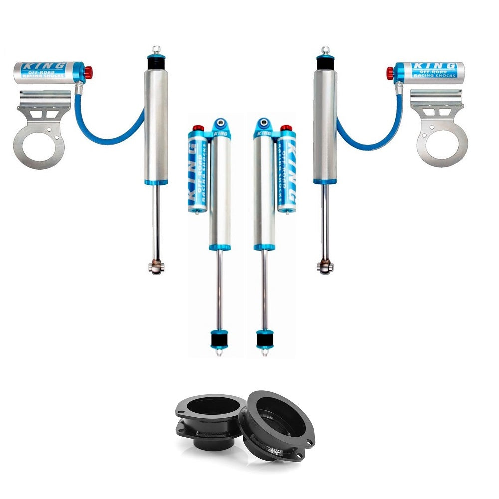 King Shocks KING 1.5 - 2 inch Leveling Kit for RAM 2500 (14-ON) with adjustable remote reservoir shocks and heavy-duty spacers