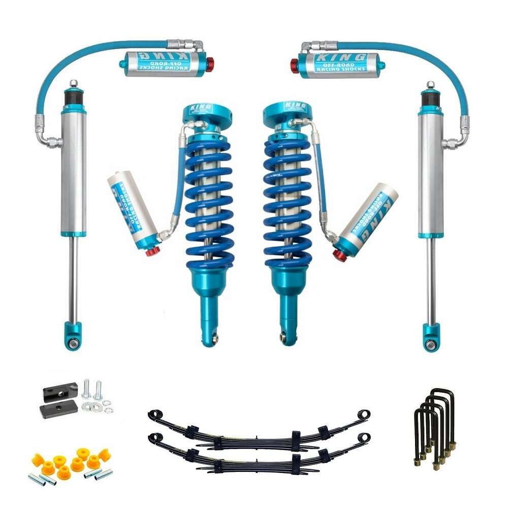 Enhance the off-road performance of your Toyota Tacoma with the KING 2 - 3 inch Lift Kit for Tacoma (05-23) from King Shocks, ensuring enhanced stability during all your thrilling adventures.