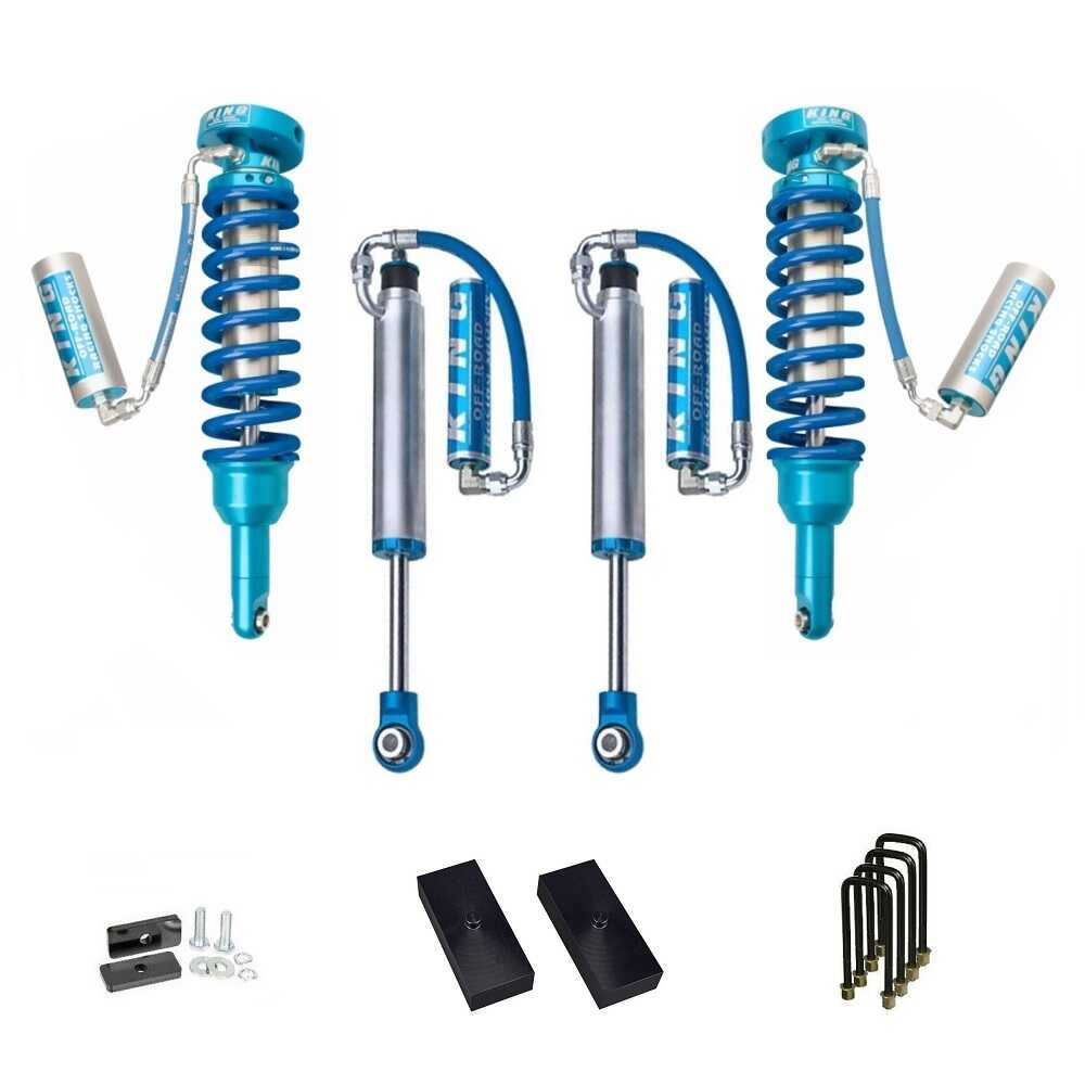 A set of King Shocks 2 - 3 inch Lift Kit for Tacoma (05-23), offering enhanced stability and off-road performance.