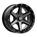 KMC Km101 Tempo - 17X9 00mm - Satin Black With Gray Tint wheel, multi-spoke aggressive design for off-road use.