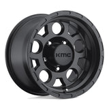 KMC KM522 Enduro - 15X9 -12mm - Matte Black cast aluminum wheel, 15-inch diameter, 5x139.7 bolt pattern fit for 4x4 trucks.