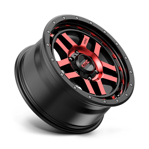 KMC Km540 Recon - 17X9 -12mm - Gloss Black Machined With Red Tint
