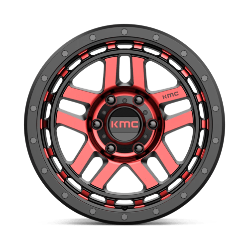 KMC Km540 Recon - 17X9 -12mm - Gloss Black Machined With Red Tint