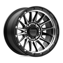 KMC Km542 Impact - 17X9 -12mm - Satin Black Machined wheel with multi-spoke design for off-road 4x4 applications.