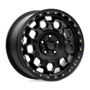 KMC Km545 Trek - 17X9 -12mm - Satin Black multi-spoke off-road wheel for 4x4 trucks with beadlock-style accents
