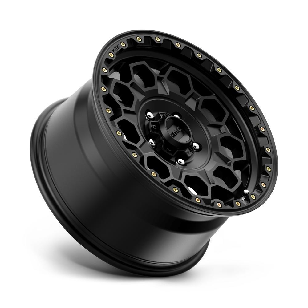 KMC KM545 TREK - 17X9 18mm - Satin Black cast aluminum wheel with 5X150 bolt pattern and beadlock-style design