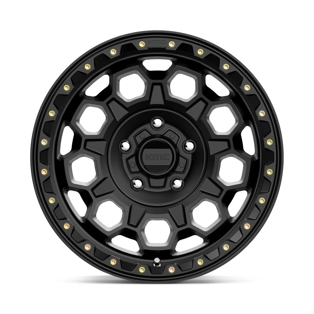 KMC KM545 TREK - 17X9 18mm - Satin Black cast aluminum wheel with 5X150 bolt pattern and beadlock-style design