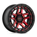 KMC Km540 Recon - 17X9 -12mm - Gloss Black Machined With Red Tint wheel with multi-spoke design for off-road vehicles