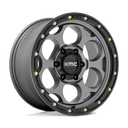 KMC Km541 Dirty Harry - 17X9 -12mm - Satin Gray With Black Lip wheel with six-lug bolt pattern for off-road trucks