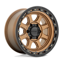 KMC Km548 Chase - 17X9 00mm - Matte Bronze With Black Lip off-road wheel with multi-spoke design and beadlock-style rim