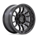 KMC Km727 Wrath - 20X9 0mm - Satin Black wheel with multi-spoke design and rugged beadlock-style lip for off-road trucks.