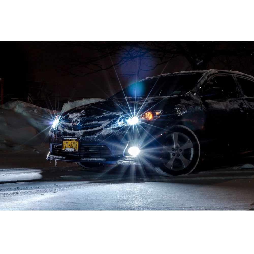 Morimoto XB LED Type T Fog Lights for Toyota 4Runner (2010-2023) with high-intensity LED projectors in snowy conditions