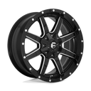 Fuel 1PC D610 Maverick - 18X9 01mm - Gloss Black Milled wheel with multi-spoke design for off-road trucks