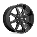 Moto Metal Mo970 - 20X9 12mm - Semi Gloss Black Milled wheel with multi-spoke design for off-road vehicles.